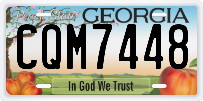 GA license plate CQM7448