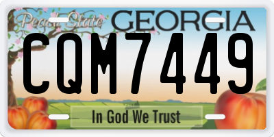GA license plate CQM7449