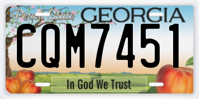 GA license plate CQM7451