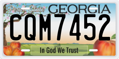 GA license plate CQM7452