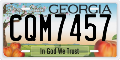 GA license plate CQM7457