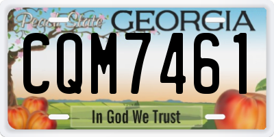GA license plate CQM7461