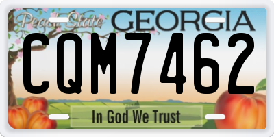 GA license plate CQM7462