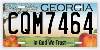 GA license plate CQM7464