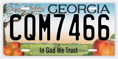 GA license plate CQM7466
