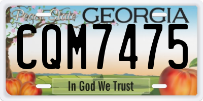 GA license plate CQM7475