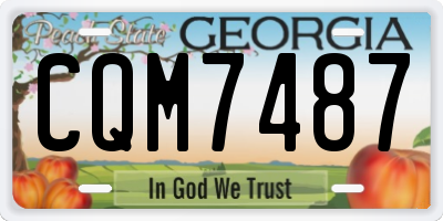 GA license plate CQM7487