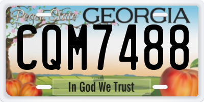 GA license plate CQM7488