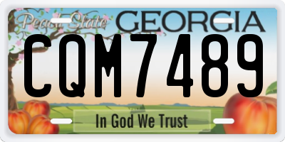 GA license plate CQM7489