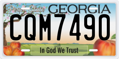 GA license plate CQM7490