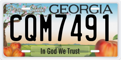 GA license plate CQM7491
