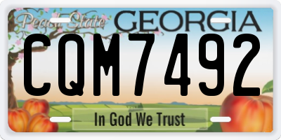 GA license plate CQM7492
