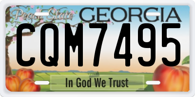 GA license plate CQM7495