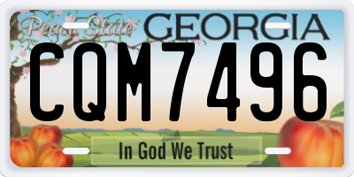 GA license plate CQM7496