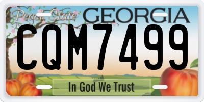 GA license plate CQM7499