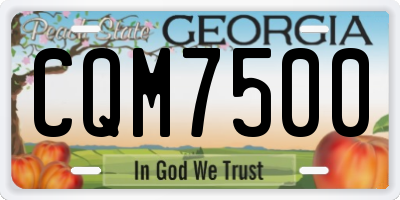 GA license plate CQM7500