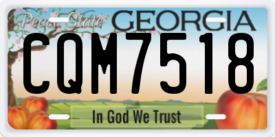 GA license plate CQM7518