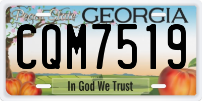 GA license plate CQM7519
