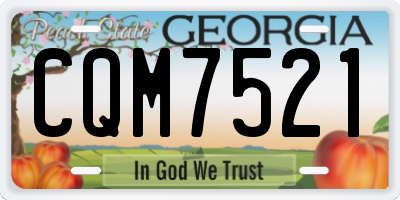 GA license plate CQM7521