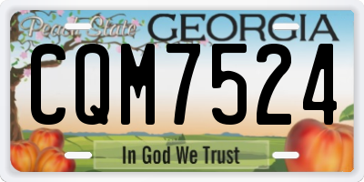 GA license plate CQM7524