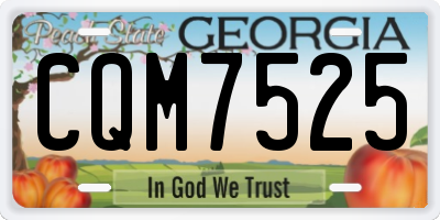 GA license plate CQM7525