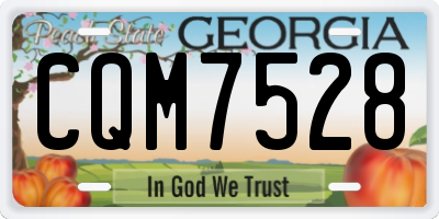GA license plate CQM7528