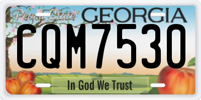 GA license plate CQM7530