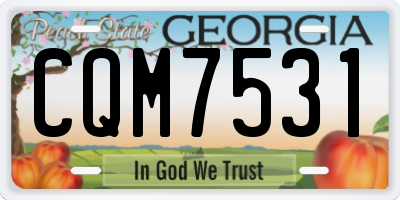 GA license plate CQM7531