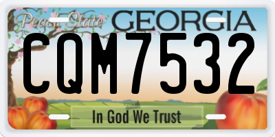 GA license plate CQM7532