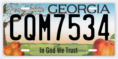 GA license plate CQM7534