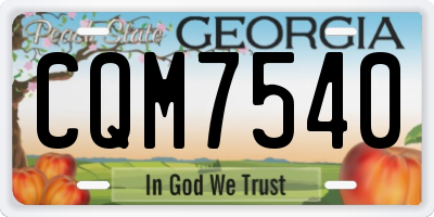 GA license plate CQM7540