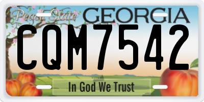 GA license plate CQM7542