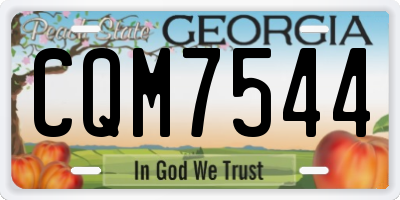 GA license plate CQM7544