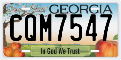 GA license plate CQM7547