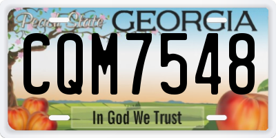 GA license plate CQM7548