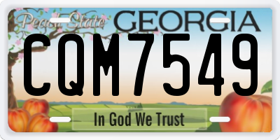 GA license plate CQM7549
