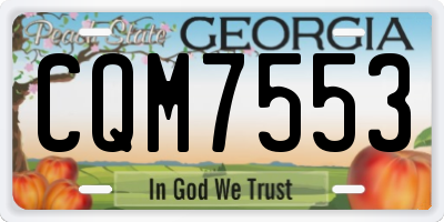 GA license plate CQM7553