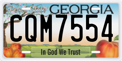 GA license plate CQM7554