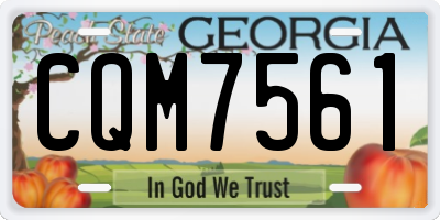 GA license plate CQM7561