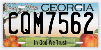 GA license plate CQM7562