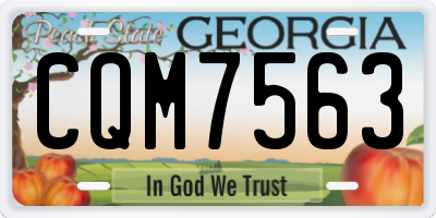 GA license plate CQM7563