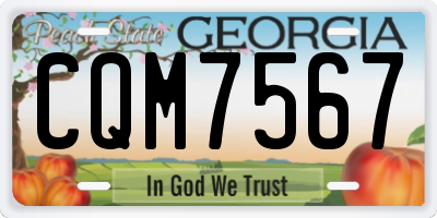 GA license plate CQM7567