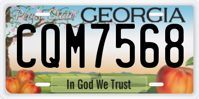 GA license plate CQM7568