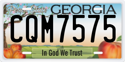 GA license plate CQM7575