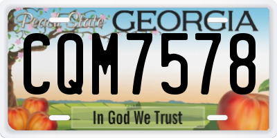 GA license plate CQM7578