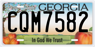 GA license plate CQM7582