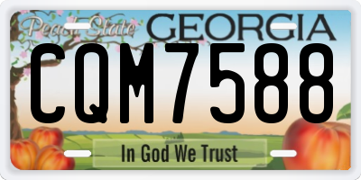 GA license plate CQM7588