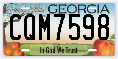 GA license plate CQM7598