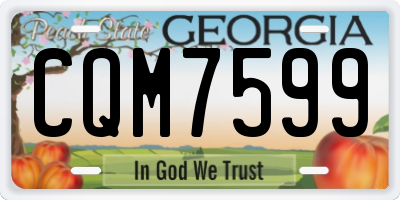 GA license plate CQM7599