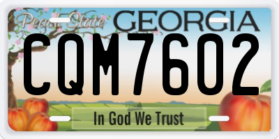GA license plate CQM7602